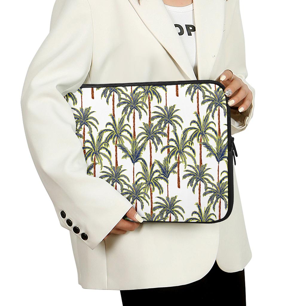 Vintage Palm Tree Beach Pattern Print Laptop Sleeve