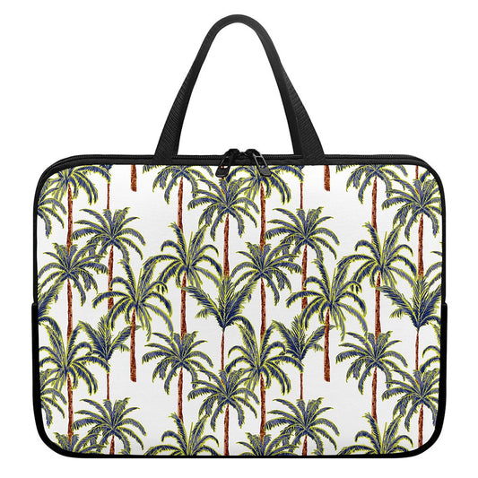 Vintage Palm Tree Beach Pattern Print Laptop Sleeve With Handle