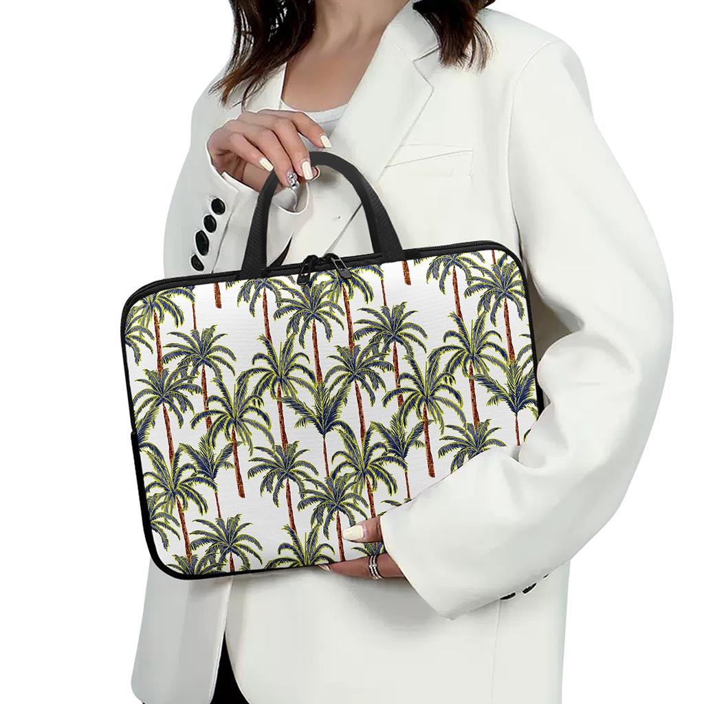 Vintage Palm Tree Beach Pattern Print Laptop Sleeve With Handle