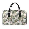 Vintage Palm Tree Beach Pattern Print Leather Duffel Bag