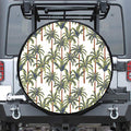 Vintage Palm Tree Beach Pattern Print Leather Spare Tire Cover