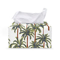 Vintage Palm Tree Beach Pattern Print Leather Tissue Box Cover