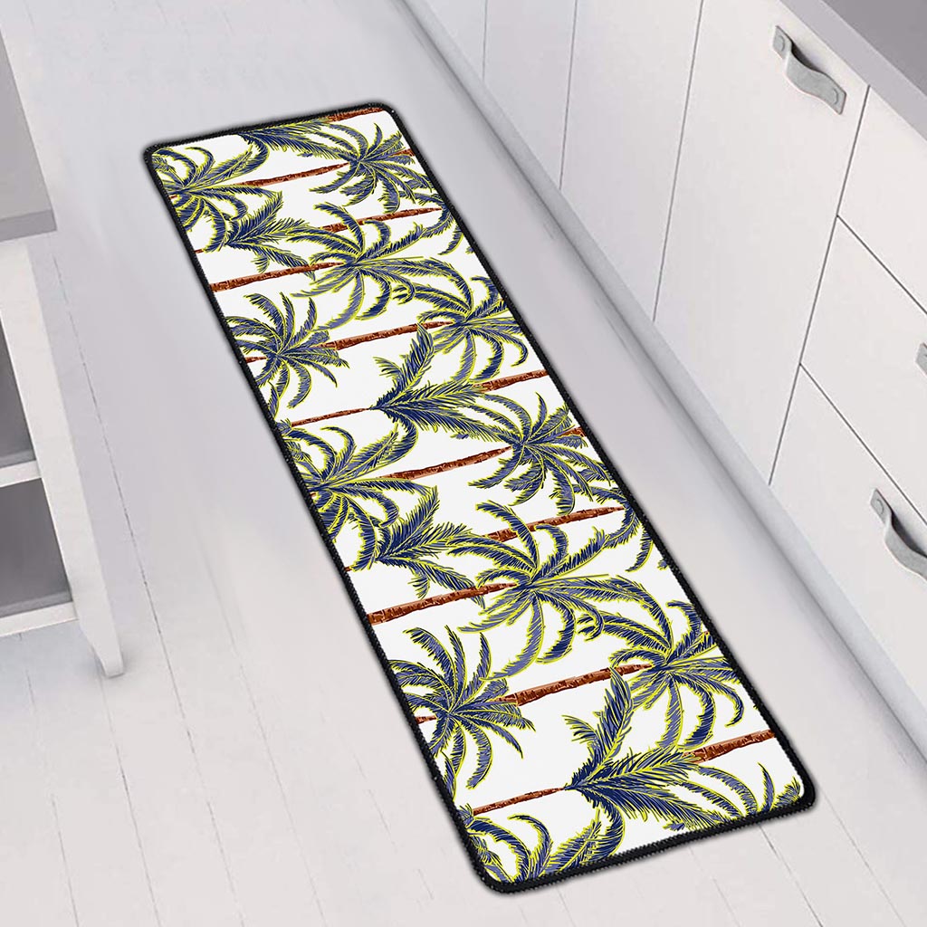 Vintage Palm Tree Beach Pattern Print Long Kitchen Mat