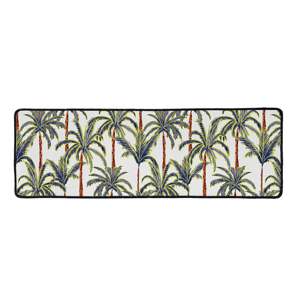 Vintage Palm Tree Beach Pattern Print Long Kitchen Mat