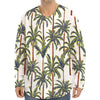 Vintage Palm Tree Beach Pattern Print Long Sleeve Baseball Jersey