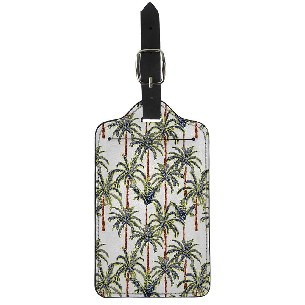 Vintage Palm Tree Beach Pattern Print Luggage Tag