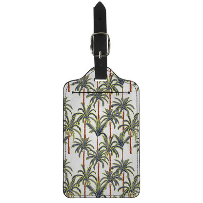Vintage Palm Tree Beach Pattern Print Luggage Tag