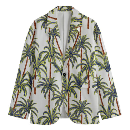 Vintage Palm Tree Beach Pattern Print Men's Blazer