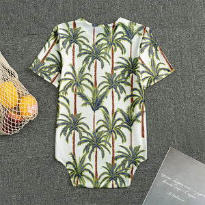 Vintage Palm Tree Beach Pattern Print Men's Bodysuit