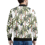 Vintage Palm Tree Beach Pattern Print Men's Bomber Jacket