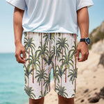Vintage Palm Tree Beach Pattern Print Men's Cargo Shorts