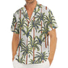 Vintage Palm Tree Beach Pattern Print Men's Deep V-Neck Shirt