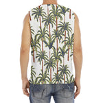 Vintage Palm Tree Beach Pattern Print Men's Fitness Tank Top