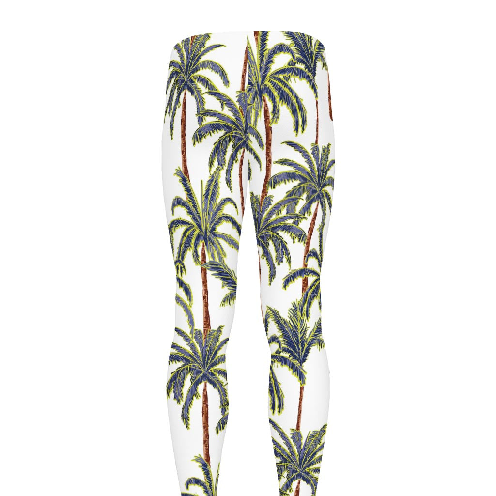Vintage Palm Tree Beach Pattern Print Men's leggings