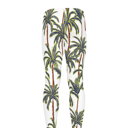 Vintage Palm Tree Beach Pattern Print Men's leggings