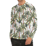 Vintage Palm Tree Beach Pattern Print Men's Long Sleeve Rash Guard
