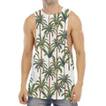 Vintage Palm Tree Beach Pattern Print Men's Muscle Tank Top
