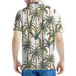 Vintage Palm Tree Beach Pattern Print Men's Polo Shirt
