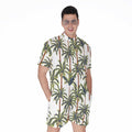 Vintage Palm Tree Beach Pattern Print Men's Romper