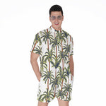 Vintage Palm Tree Beach Pattern Print Men's Rompers