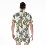 Vintage Palm Tree Beach Pattern Print Men's Rompers