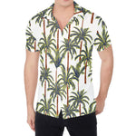 Vintage Palm Tree Beach Pattern Print Men's Shirt