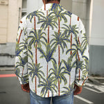 Vintage Palm Tree Beach Pattern Print Men's Shirt Jacket