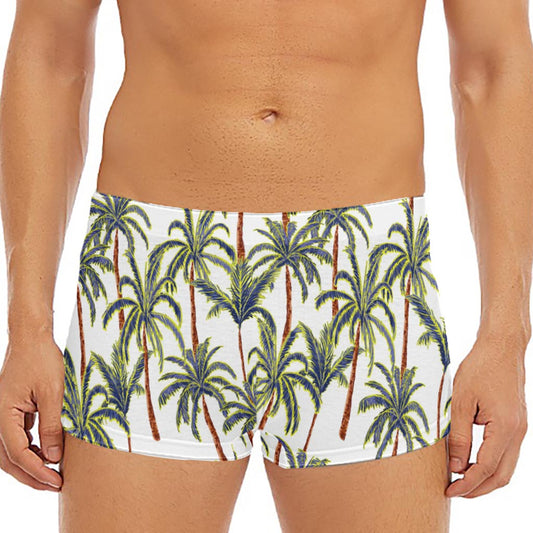 Vintage Palm Tree Beach Pattern Print Men's Short Boxer Briefs