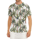 Vintage Palm Tree Beach Pattern Print Men's Short Sleeve Rash Guard
