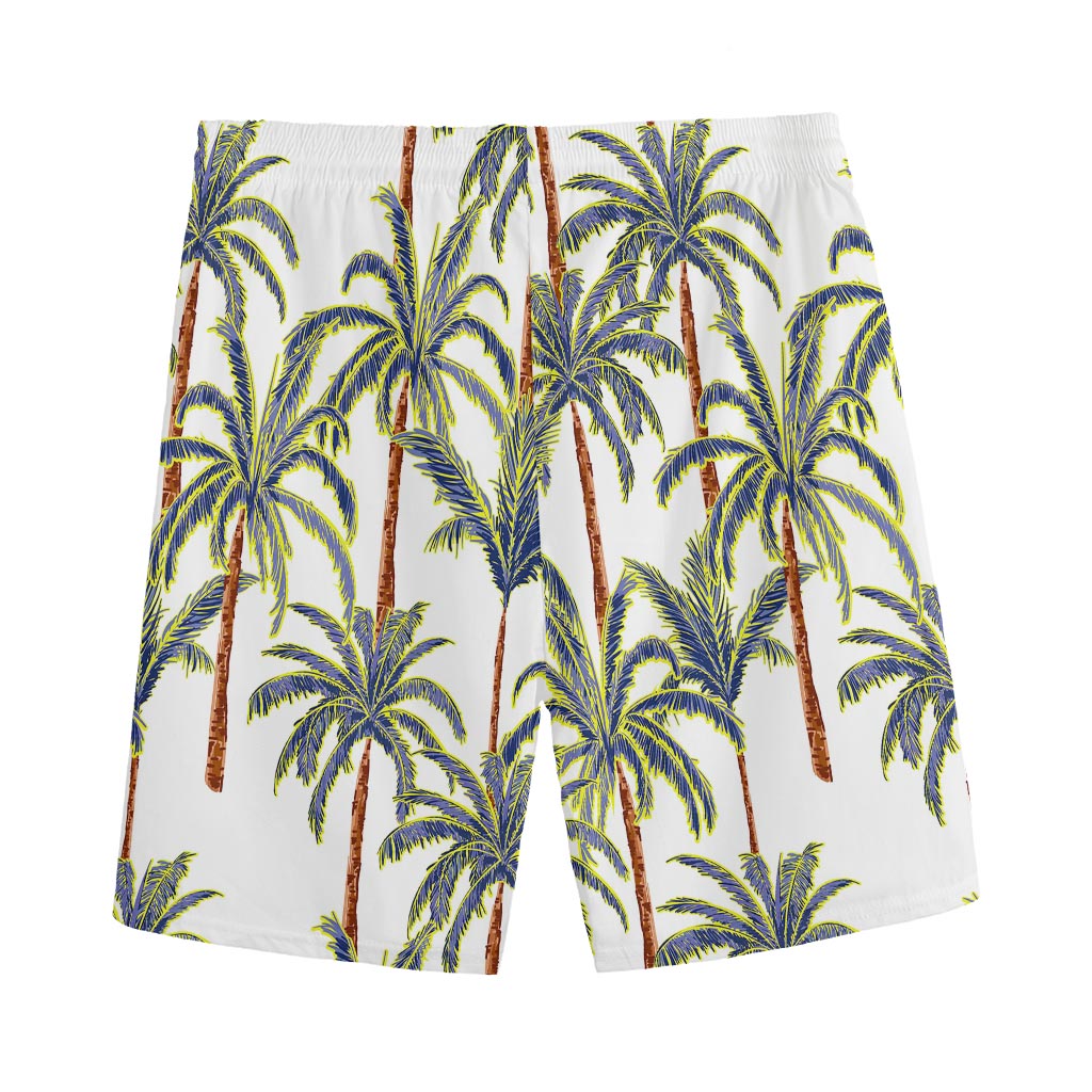 Vintage Palm Tree Beach Pattern Print Men's Sports Shorts