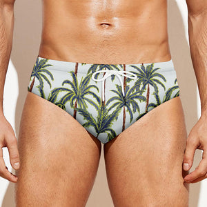 Vintage Palm Tree Beach Pattern Print Men's Swim Briefs
