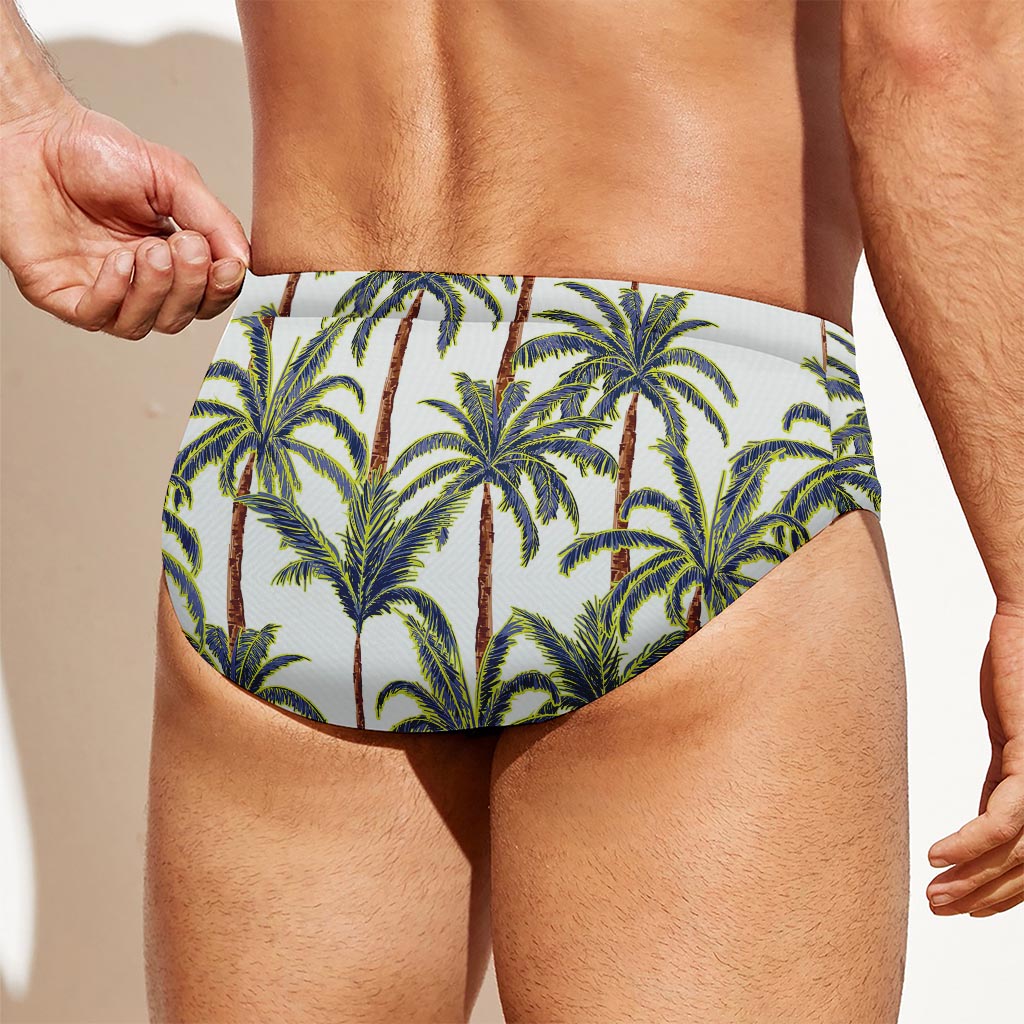 Vintage Palm Tree Beach Pattern Print Men's Swim Briefs