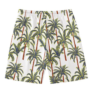 Vintage Palm Tree Beach Pattern Print Men's Swim Trunks