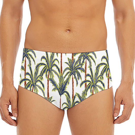 Vintage Palm Tree Beach Pattern Print Men's Triangle Swim Briefs