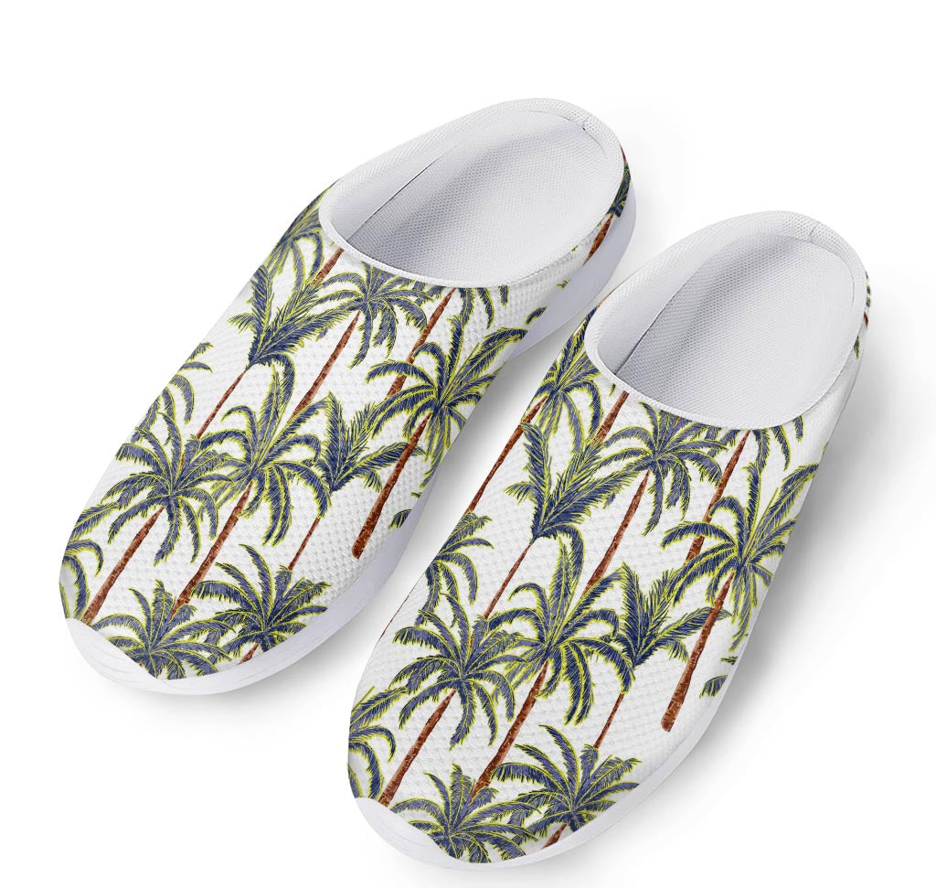 Vintage Palm Tree Beach Pattern Print Mesh Casual Shoes