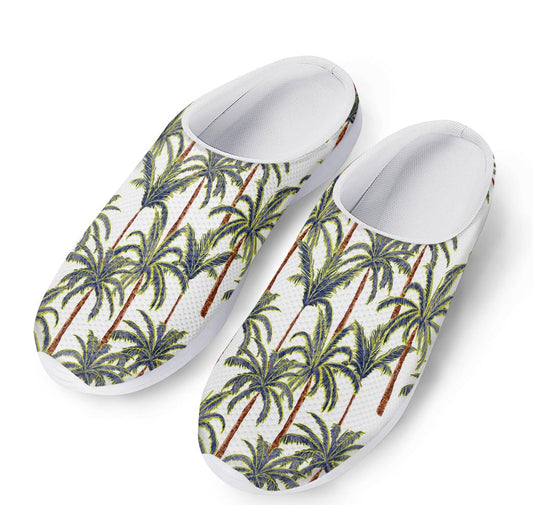 Vintage Palm Tree Beach Pattern Print Mesh Casual Shoes