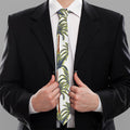 Vintage Palm Tree Beach Pattern Print Necktie