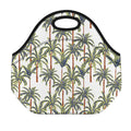 Vintage Palm Tree Beach Pattern Print Neoprene Lunch Bag