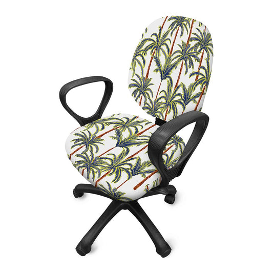Vintage Palm Tree Beach Pattern Print Office Chair Cover
