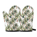 Vintage Palm Tree Beach Pattern Print Oven Mitts