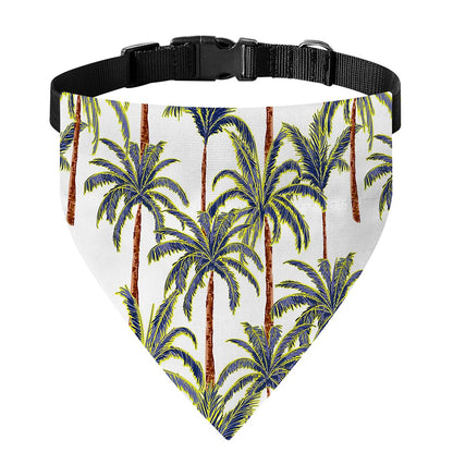 Vintage Palm Tree Beach Pattern Print Over The Collar Dog Bandana
