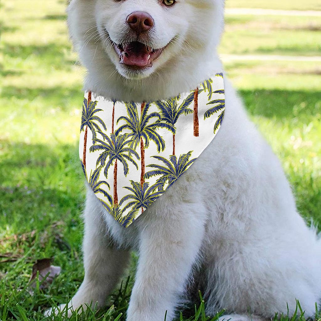 Vintage Palm Tree Beach Pattern Print Over The Collar Dog Bandana
