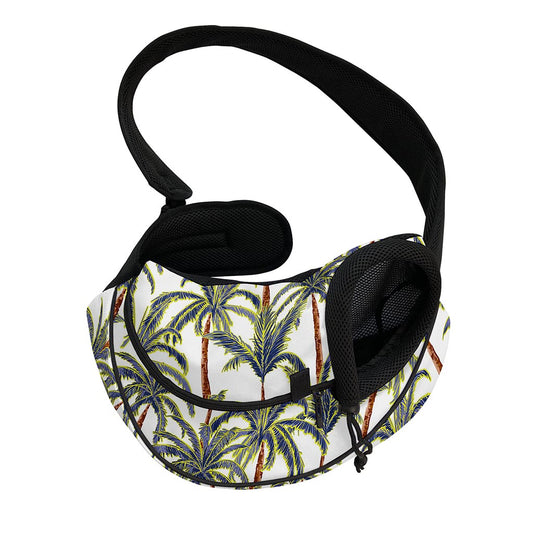 Vintage Palm Tree Beach Pattern Print Pet Sling Carrier