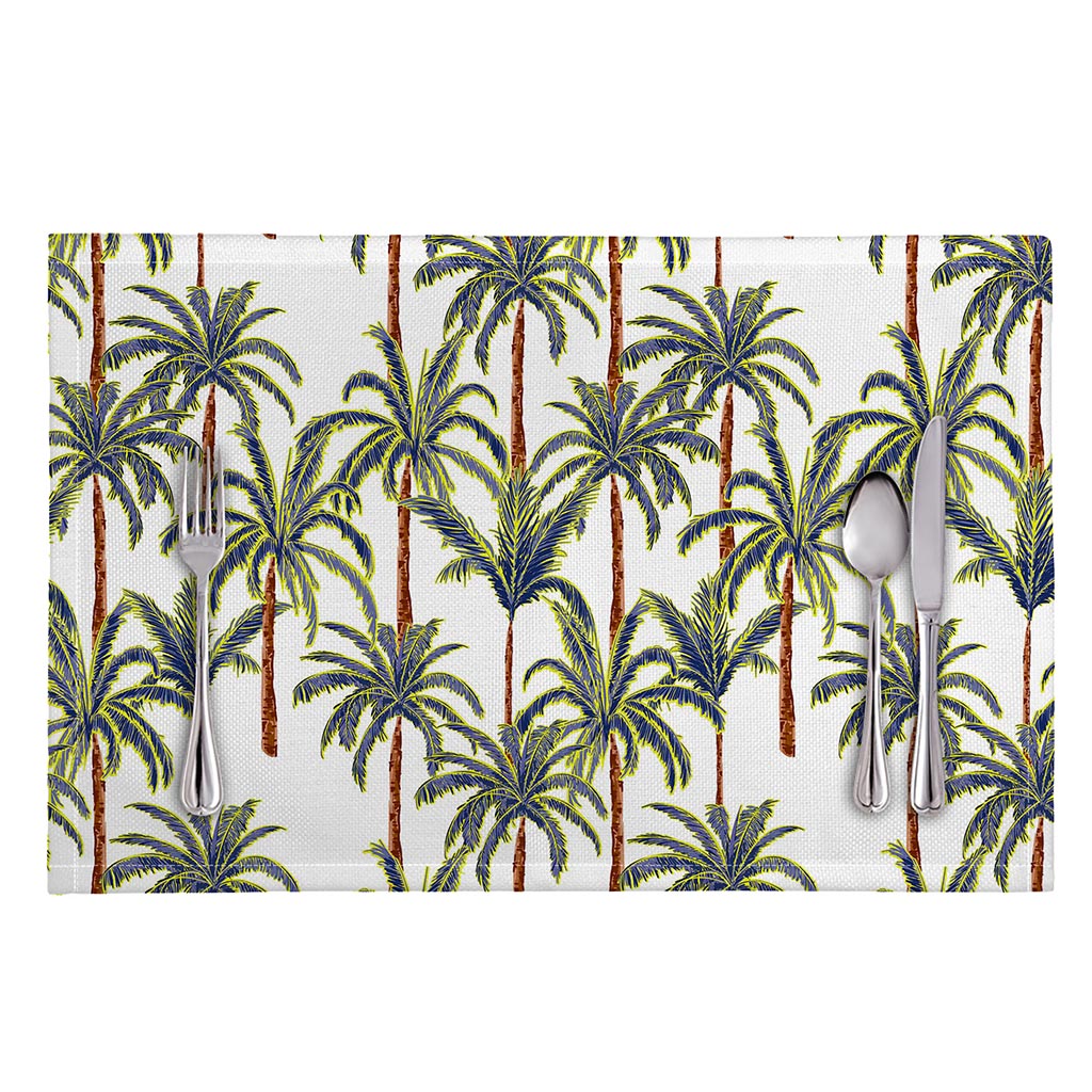 Vintage Palm Tree Beach Pattern Print Placemat