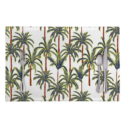 Vintage Palm Tree Beach Pattern Print Placemat