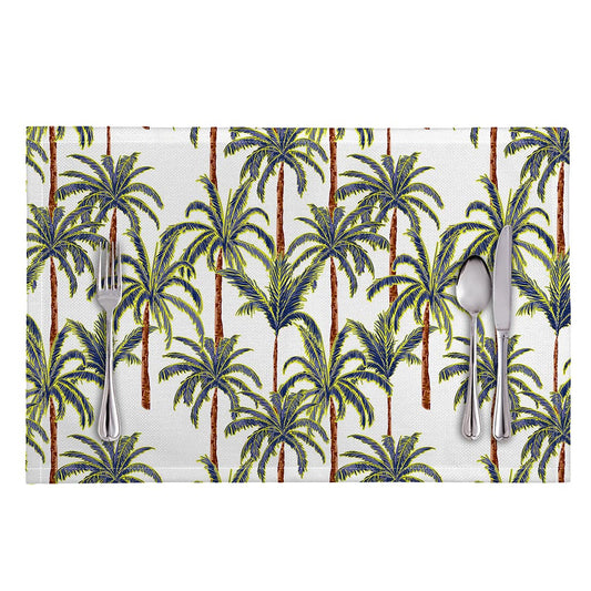 Vintage Palm Tree Beach Pattern Print Placemat