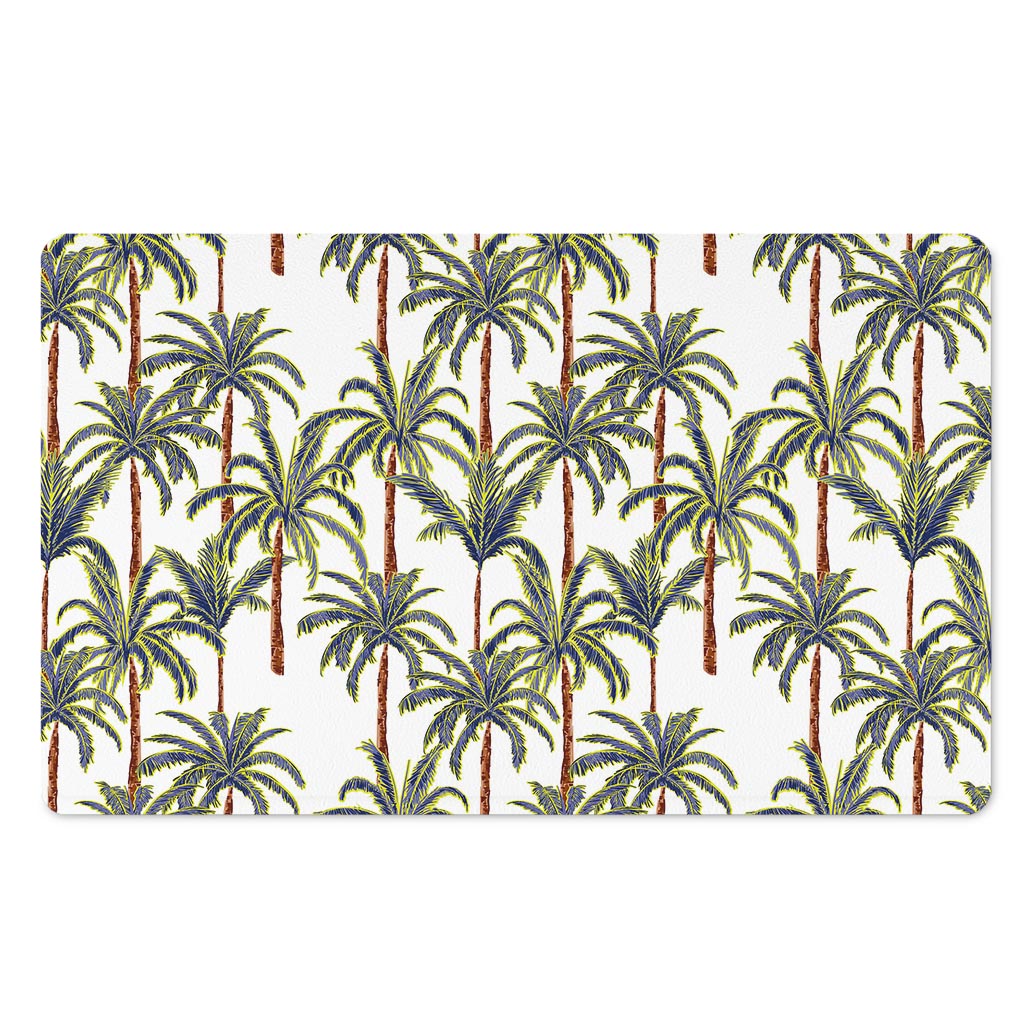 Vintage Palm Tree Beach Pattern Print Polyester Doormat