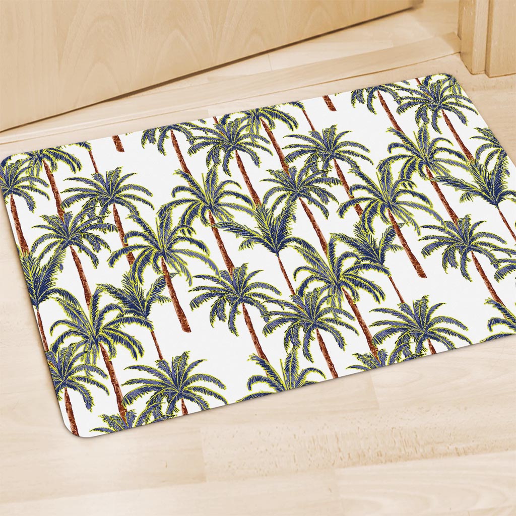 Vintage Palm Tree Beach Pattern Print Polyester Doormat