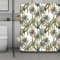 Vintage Palm Tree Beach Pattern Print Polyester Shower Curtain