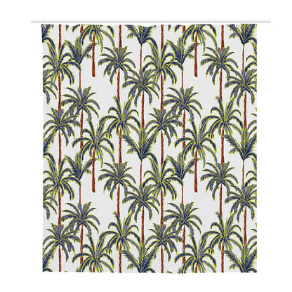 Vintage Palm Tree Beach Pattern Print Polyester Shower Curtain